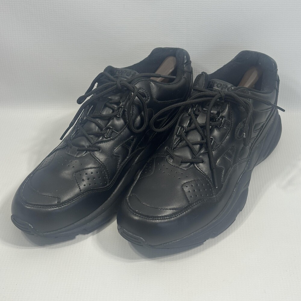 Propet Shoes Womens Size 13 Black Leather Walking Comfort Work Sneaker W2034